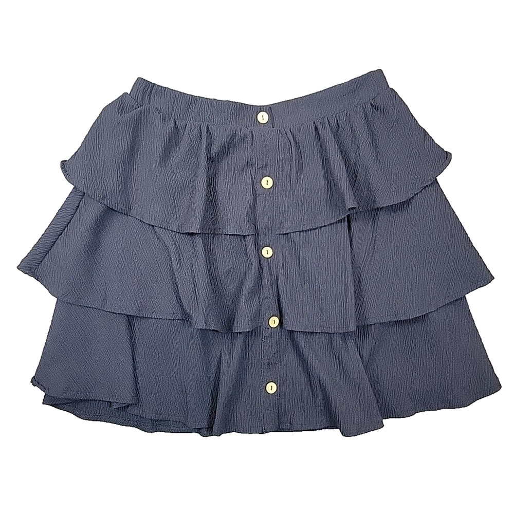 Cato Navy Blue Tiered Mini Skirt
